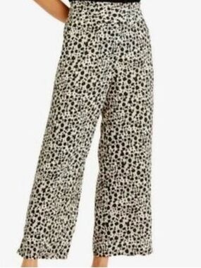 Sanctuary Black & Cream Animal Print Wide-Leg Pants